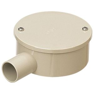 未来工業 ミライ 未来工業 PVM36-1KJ 露出用丸形ボックス カブセ蓋 1方出 適合管VE36 ベージュ 1個