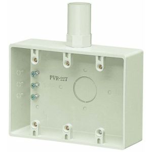未来工業 ミライ 未来工業 PVR-22TM 露出スイッチボックス 2号コネクタ付 3ヶ用 適合管VE22 ミルキーホワイト 1個