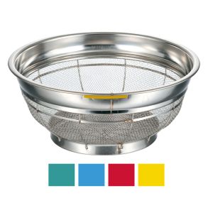 本間冬治工業 本間冬治工業 弁慶 18-8 F型ザル 荒目 カラーバー付 18cm レッド