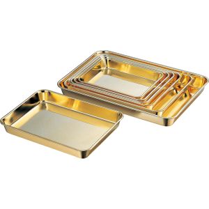 赤川器物製作所 AG 18-8 金メッキ付 浅角 バット 6枚取 赤川器物