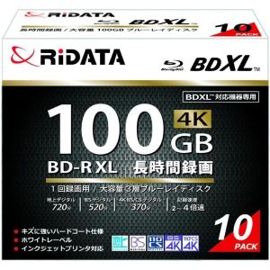 ライデータ RIDATA RIDATA BD-R520PW4X.10P SC A BD-R XL100GB 2-4倍速 ホワイトプリンタブル 10枚