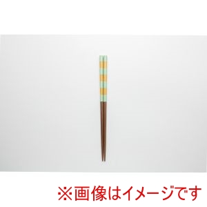 アサヒ興洋 アサヒ興洋 食洗箸 ナチュラルボーダー グリーン 23.0cm