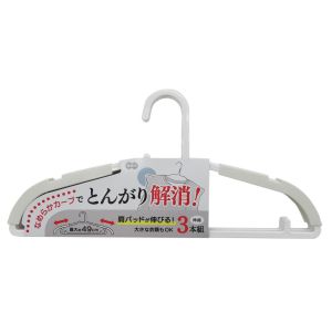 オーエ OHE オーエ とんがり解消ハンガー パッド付 ホワイト 3本組