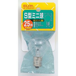 朝日電器 エルパ ELPA エルパ G-20H C S型ミニ25W透明 ELPA 朝日電器