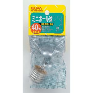 朝日電器 エルパ ELPA エルパ G-81H C ミニボール球40W ELPA 朝日電器