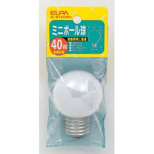 朝日電器 エルパ ELPA エルパ G-81H W ミニボール球40W ELPA 朝日電器