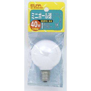 朝日電器 エルパ ELPA エルパ G-83H W ミニボール球40W ELPA 朝日電器