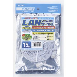 朝日電器 エルパ ELPA エルパ LAN-FT1150 W CAT6フラット15 ELPA 朝日電器