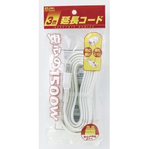 朝日電器 エルパ ELPA エルパ LPE-103N W EDLP延長コード 3m ELPA 朝日電器