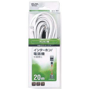 朝日電器 エルパ ELPA エルパ TEW-S200 テレホンコード6極6芯20m ELPA 朝日電器