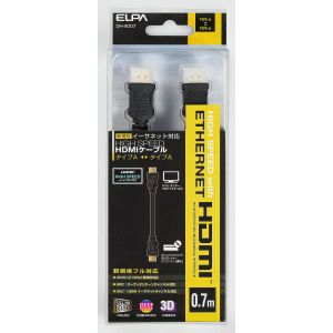 朝日電器 エルパ ELPA エルパ DH-4007 イーサネット対応HDMIケーブル ELPA 朝日電器