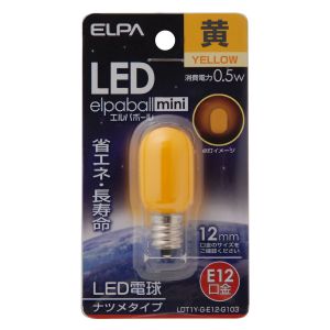 朝日電器 エルパ ELPA エルパ LDT1Y-G-E12-G103 LEDナツメ形E12 ELPA 朝日電器