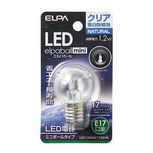 朝日電器 エルパ ELPA エルパ LDG1CN-G-E17-G245 LED装飾電球 ミニボール球形 E17 G30 クリア昼白色 ELPA 朝日電器