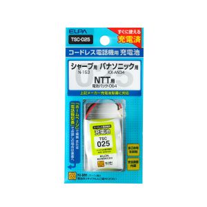 朝日電器 エルパ ELPA エルパ TSC-025 電話機用充電池 ELPA 朝日電器