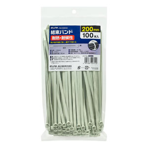 朝日電器 エルパ ELPA エルパ KBZ-N200100 結束耐熱 200mm グレー 100本入 ELPA 朝日電器