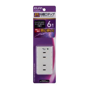 朝日電器 エルパ ELPA エルパ A-S600 W 耐雷 6個口 タップ ELPA 朝日電器