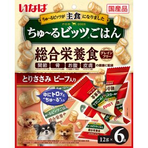 いなばペットフード いなば ちゅ～る ビッツごはん とりささみ ビーフ入り 12g×6袋入 323970