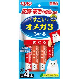 いなばペットフード いなば チャオ すごいオメガ3 ちゅ～る まぐろ 14g×4本 322640 CIAO