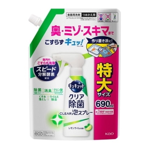 花王 Kao 花王 キュキュット CLEAR除菌泡スプレー レモンライムの香り つめかえ用 690ml