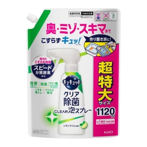 花王 Kao 花王 キュキュット CLEAR除菌泡スプレー レモンライムの香り つめかえ用 1120ml