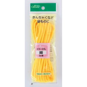 クロバー Clover クロバー カラーひも 細 3m巻 黄色 26-132