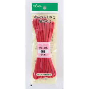 クロバー Clover クロバー カラーひも 細 3m巻 赤 26-136