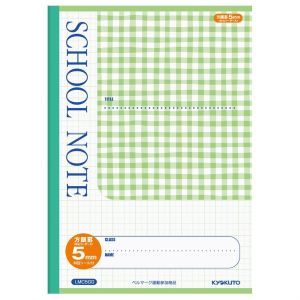 日本ノート 日本ノート LMC5GG チェック柄5mm方眼罫 グリーン