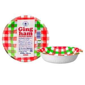 サンナップ SUNNAP サンナップ FMX ギンガムペーパーボウル 410ml 6P P4106GIN
