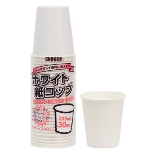 サンナップ SUNNAP サンナップ ホワイト 紙コップ 205ml 30個入 C2030WH