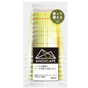 サンナップ SUNNAP サンナップ アンドスケープ 計量もできるクリアーカップ 300ml チェック 8個入 C3008CASZ