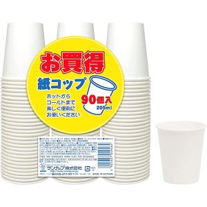 サンナップ SUNNAP サンナップ ペーパーカップ 205ml 90個入 OKP-3NJ