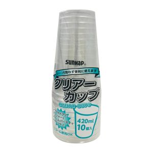 サンナップ SUNNAP サンナップ クリアーカップ 420ml 透明 10個入 C4210ZWH