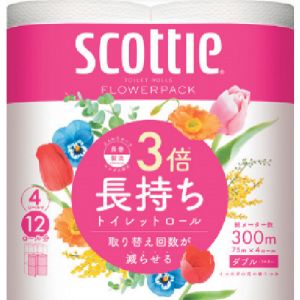 クレシア クレシア 22738 スコッティフラワーパック3倍長持ち4ロールダブル