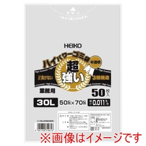 シモジマ シモジマ ハイパワー半透明ゴミ袋 3層 30L #011 50枚入
