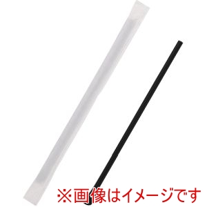 シモジマ HEIKO シモジマ 4712871 スプーンストロー 6×21 黒 単袋 200本入り
