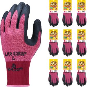 ショーワグローブ SHOWA ショーワグローブ NO341-SR10P 天然ゴム背抜き手袋 まとめ買い NO341 ライトグリップ 10双入 Sサイズ レッド