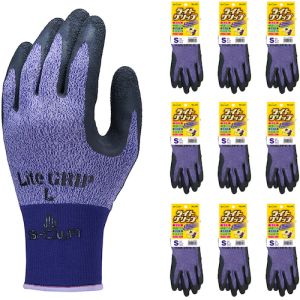 ショーワグローブ SHOWA ショーワグローブ NO341-SPL10P 天然ゴム背抜き手袋 まとめ買い NO341 ライトグリップ 10双入 Sサイズ パープル