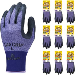 ショーワグローブ SHOWA ショーワグローブ NO341-MPL10P 天然ゴム背抜き手袋 まとめ買い NO341 ライトグリップ 10双入 Mサイズ パープル