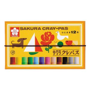 サクラクレパス SAKURA サクラクレパス LP12R クレパス太巻12色 ゴム紐付