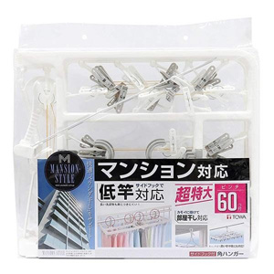東和産業 TOWA 東和産業 サイドフック付 角ハンガー ピンチ 60個