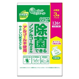 大王製紙 大王製紙 エリエール 除菌できるノンアルコールタオル ボックス つめかえ用 42枚×3個