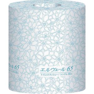 エリエールビジネスサポート エルヴェールトイレットティシューシングル65m個包装ミシン目入100PK入１ケース 直送 代引沖縄離島不可