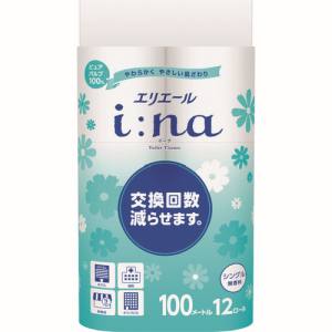 エリエール エリエール 823136 エリエールi:naトイレットティシューシングル100m12R無香料 メーカー直送 代引不可 沖縄離島不可