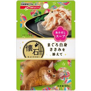日清ペットフード 日清 懐石レトルト まぐろ白身 ささみを添えて 魚介だしスープ 40g 猫 キャットフード ウェット
