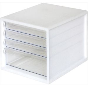 ナカバヤシ Nakabayashi ナカバヤシ A4E-04W A4レターケース一体/浅3段深1段/ホワイト メーカー直送 代引不可 北海道沖縄離島不可