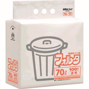 サニパック サニパック FU7C 環優包装フォルタ薄口 70L 透明 100枚