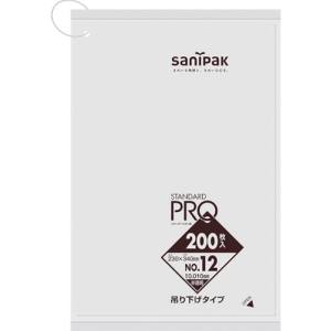日本サニパック sanipak サニパック H12H-HCL スタンダード ポリ袋 吊り下げタイプ 0.01mm 12号 200枚