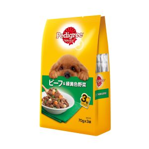 マース MARS マース ペディグリー 成犬用 ビーフ & 緑黄色野菜 70g×3袋