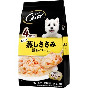 マース MARS マース シーザー ごろっと蒸しささみ 鶏レバー入り 70g×4袋 268100