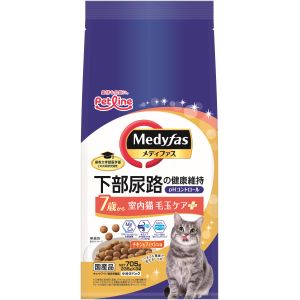 ペットライン PETLINE ペットライン メディファス 室内猫 毛玉ケアプラス 7歳から チキン フィッシュ味 705g 235g×3 284840